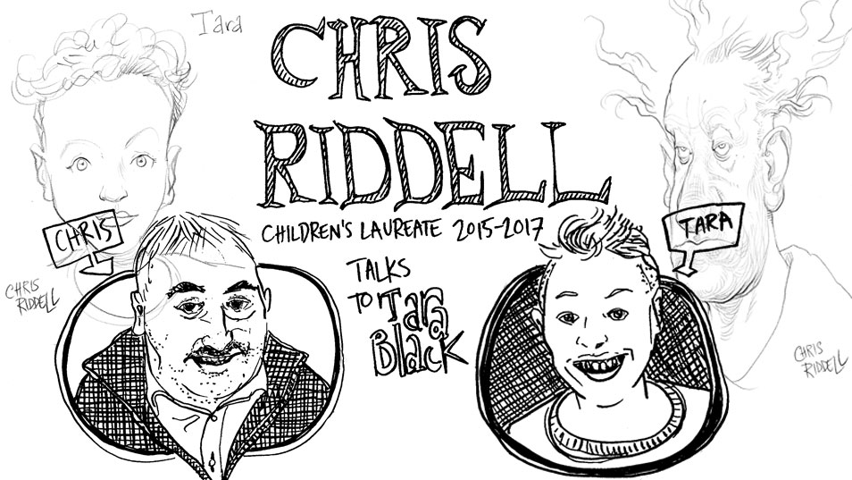 Drawings of Chris Riddell and Tara Black