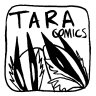 Tara comics logo has an image of two badger creatures
